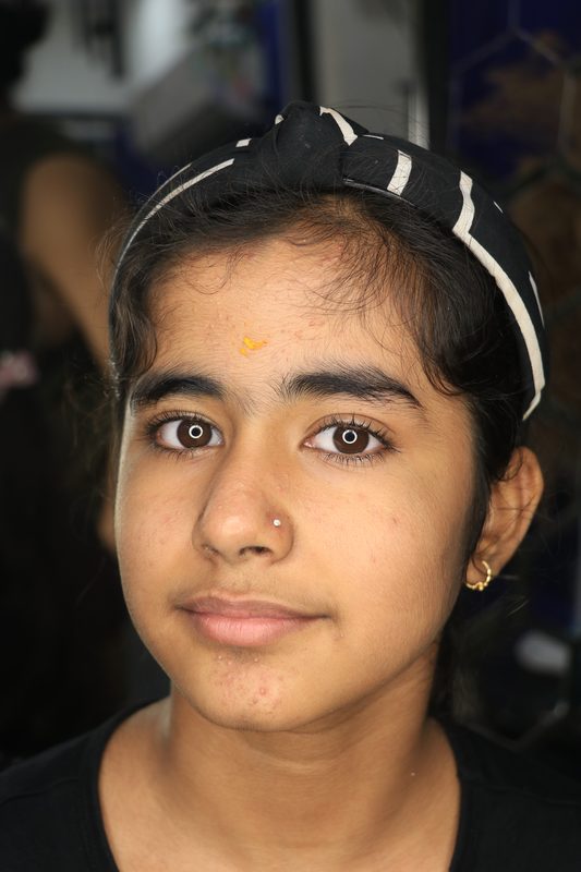 Nostril piercing with small crystal stud