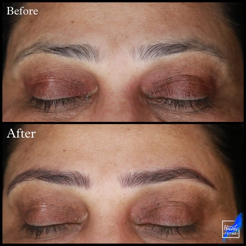 Microblading brows before and after result