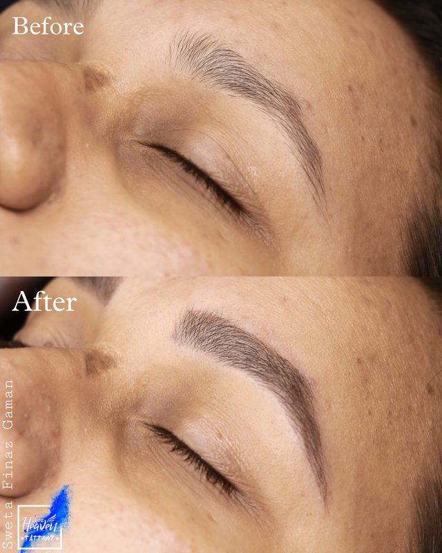 Microblading brows before and after result