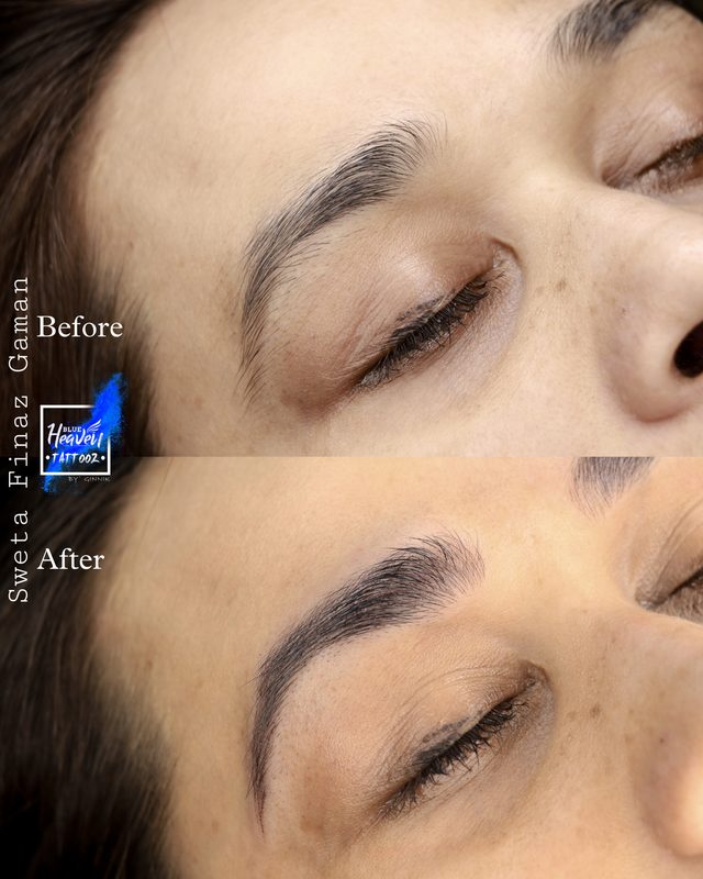 Microblading brows before and after result