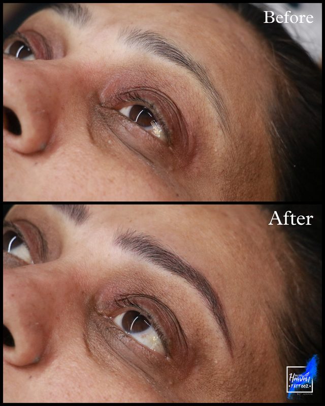 Microblading brows before and after result