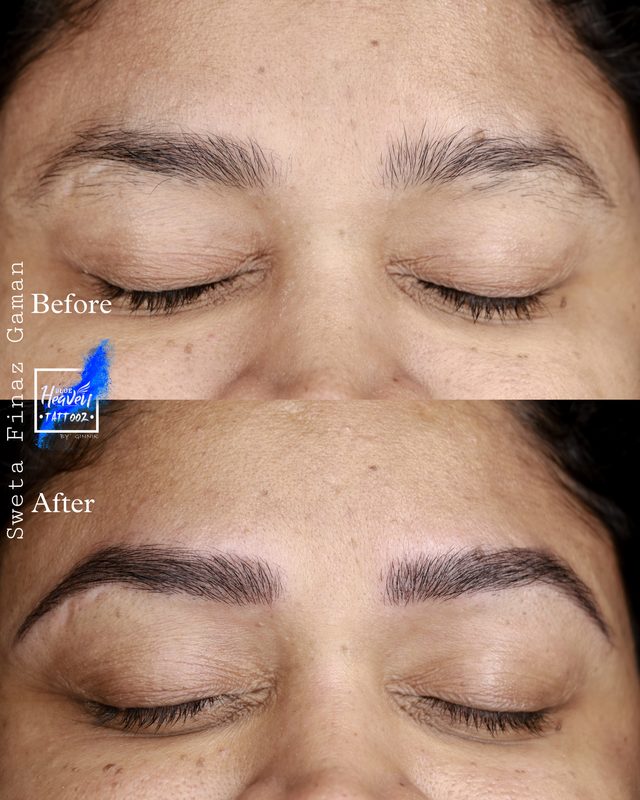 Microblading brows before and after result