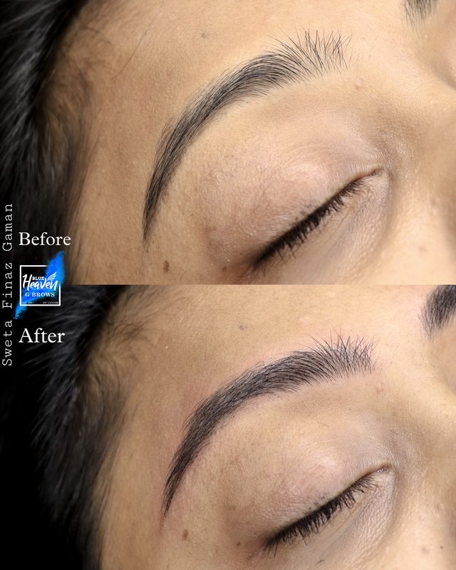Microblading brows before and after result