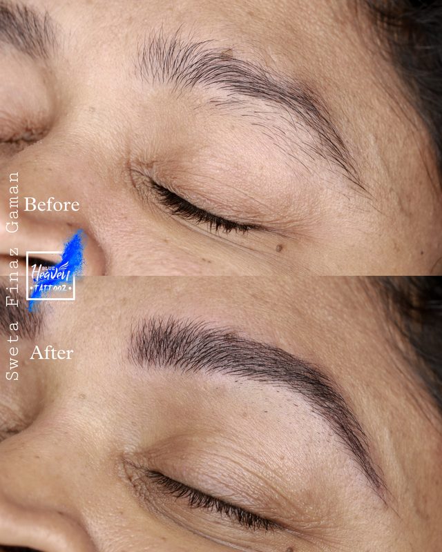 Microblading brows before and after result