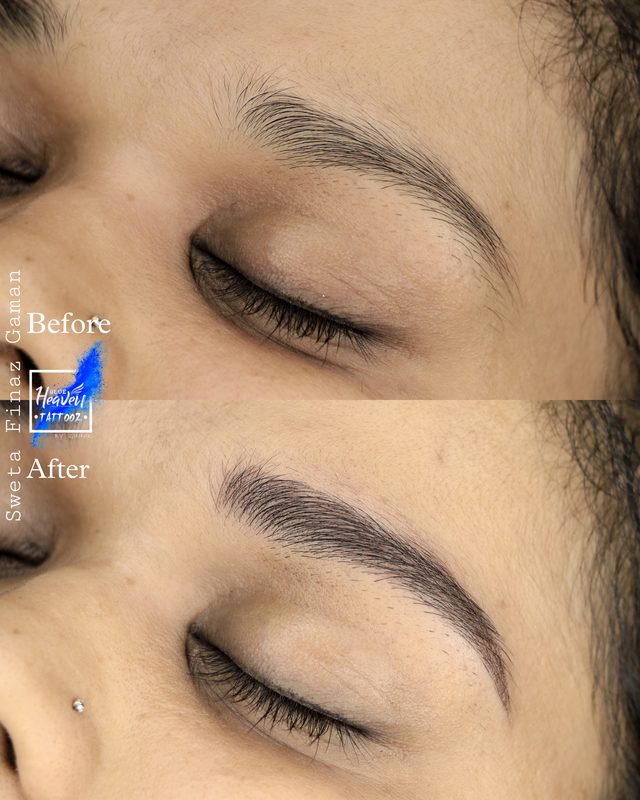 Microblading brows before and after result