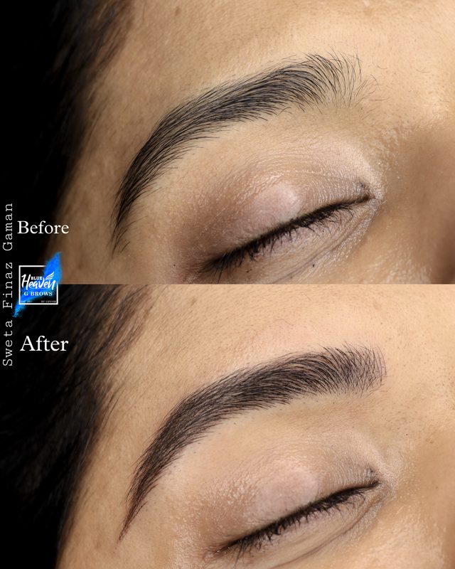 Microblading brows before and after result