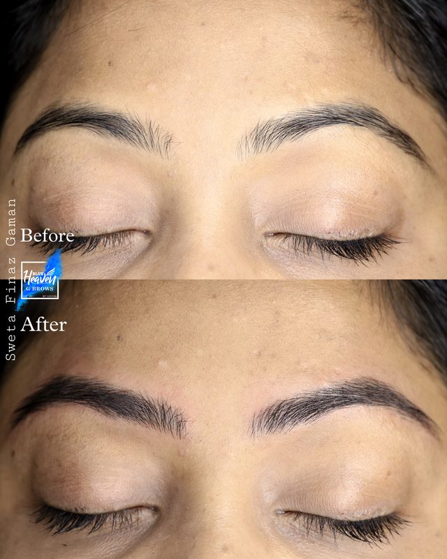 Microblading brows before and after result
