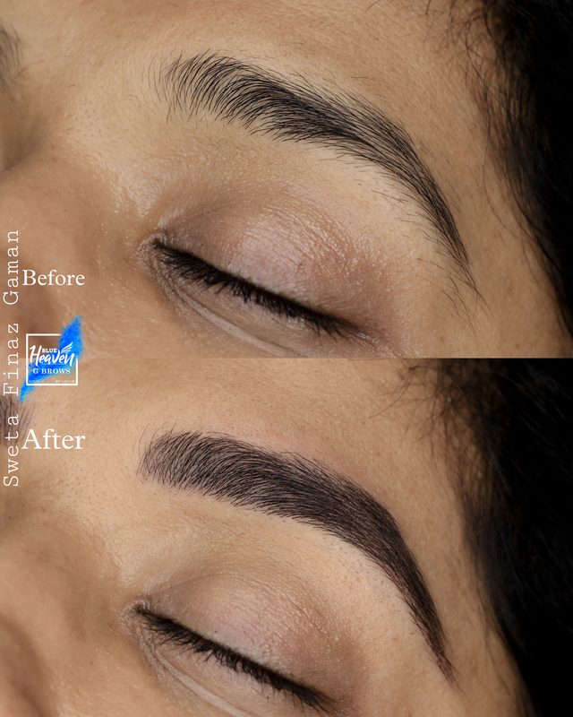 Microblading brows before and after result