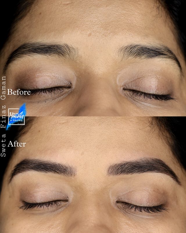 Microblading brows before and after result