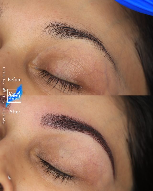 Microblading brows before and after result