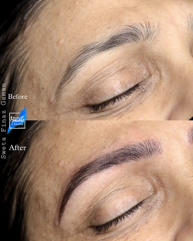 Microblading brows before and after result