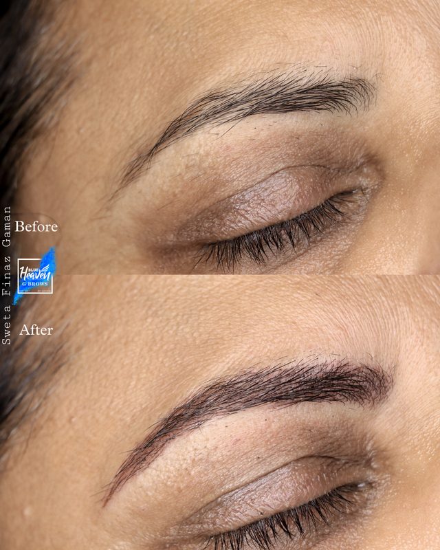 Microblading brows before and after result