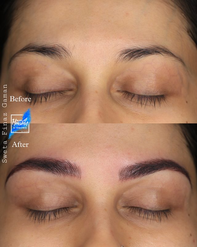 Microblading brows before and after result
