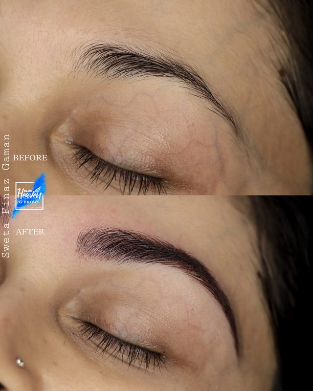 Microblading brows before and after result