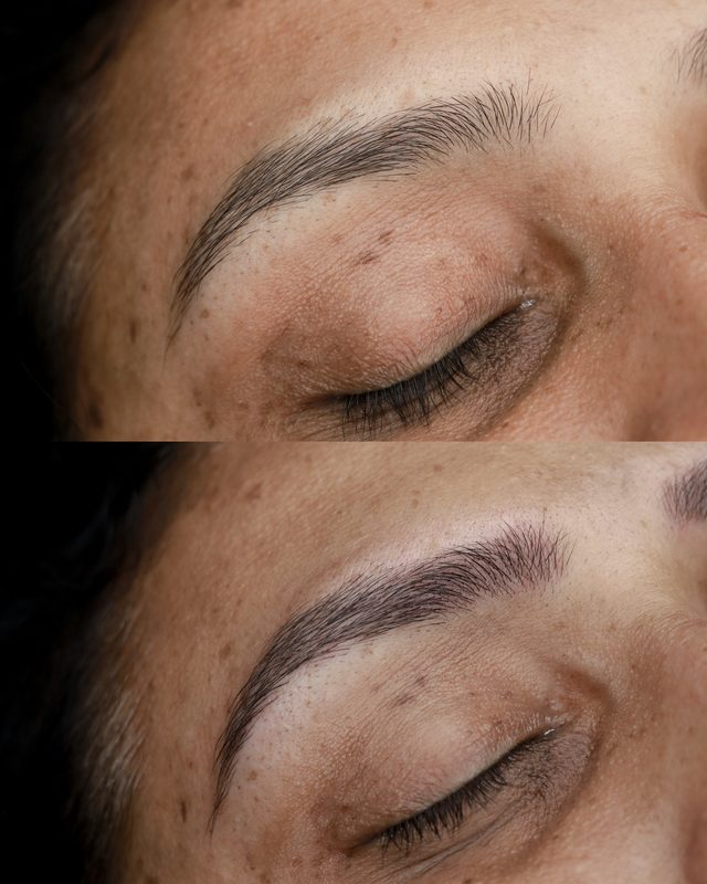 Microblading brows before and after result