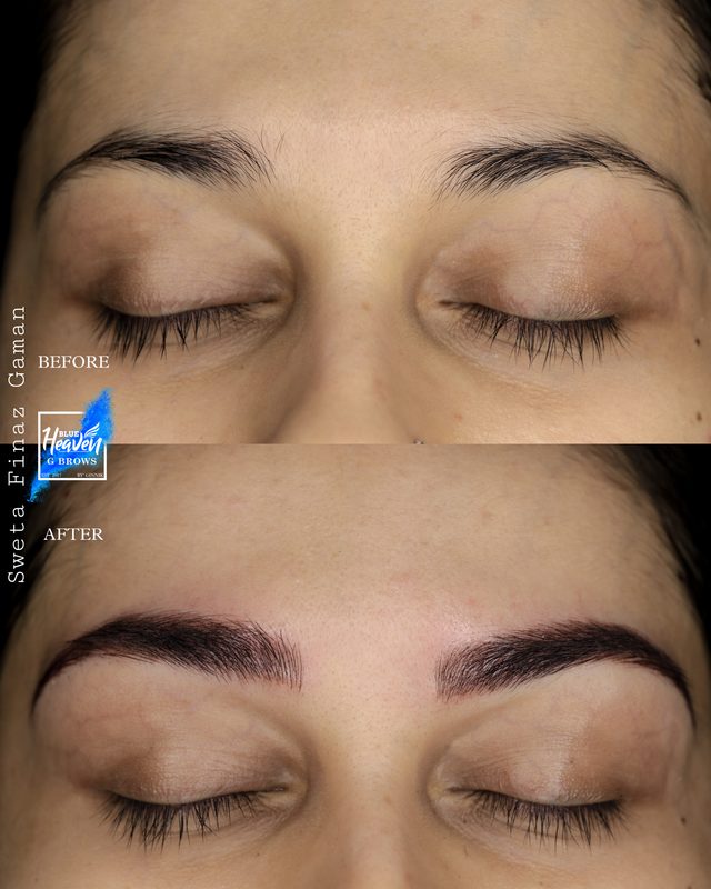 Microblading brows before and after result