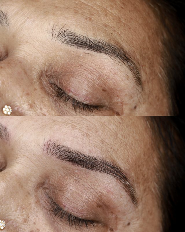Microblading brows before and after result