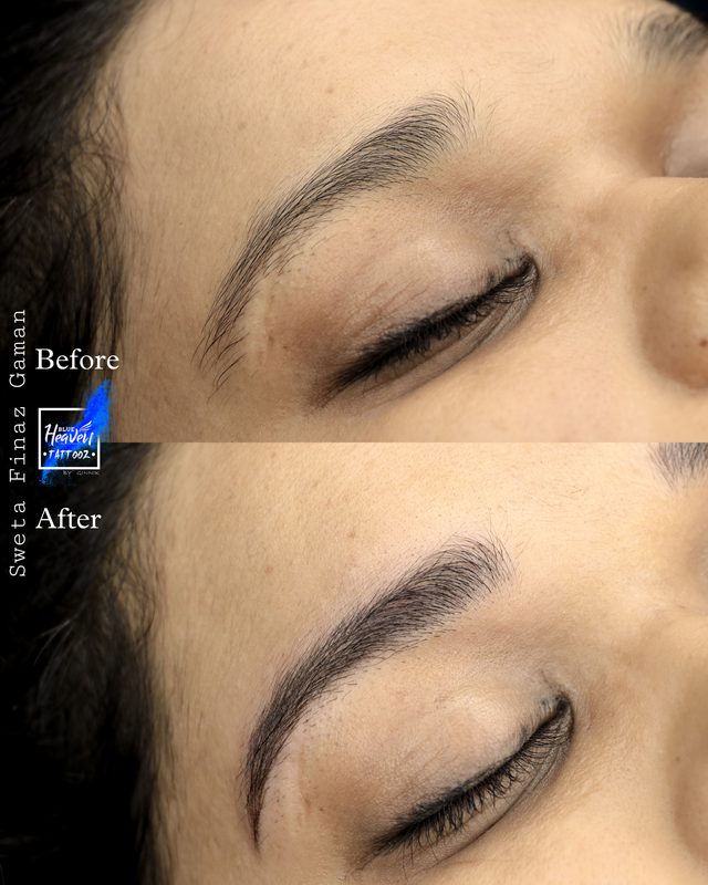 Ombré brows before and after result