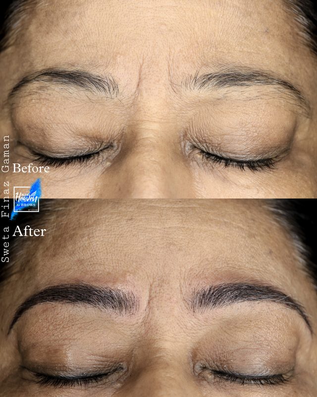 Ombré brows before and after result