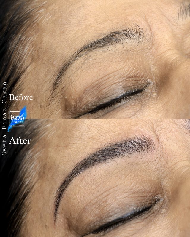 Ombré brows before and after result