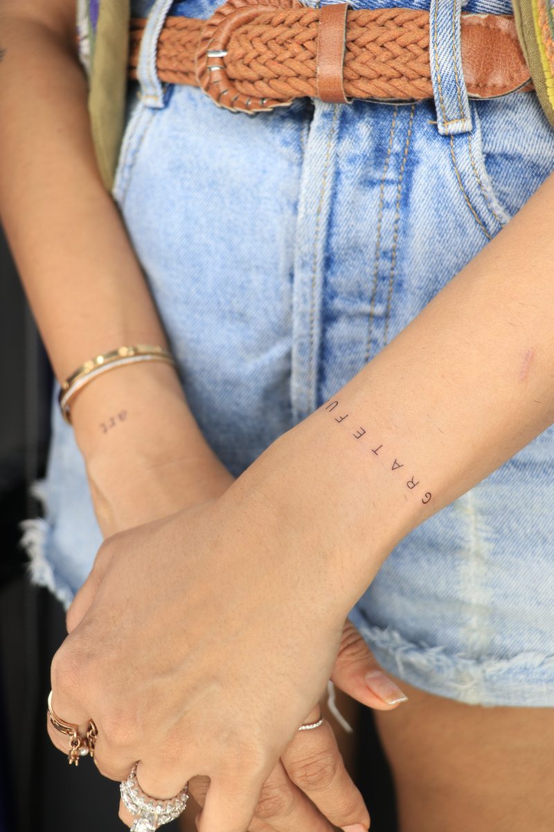 Grateful minimal wrist tattoos