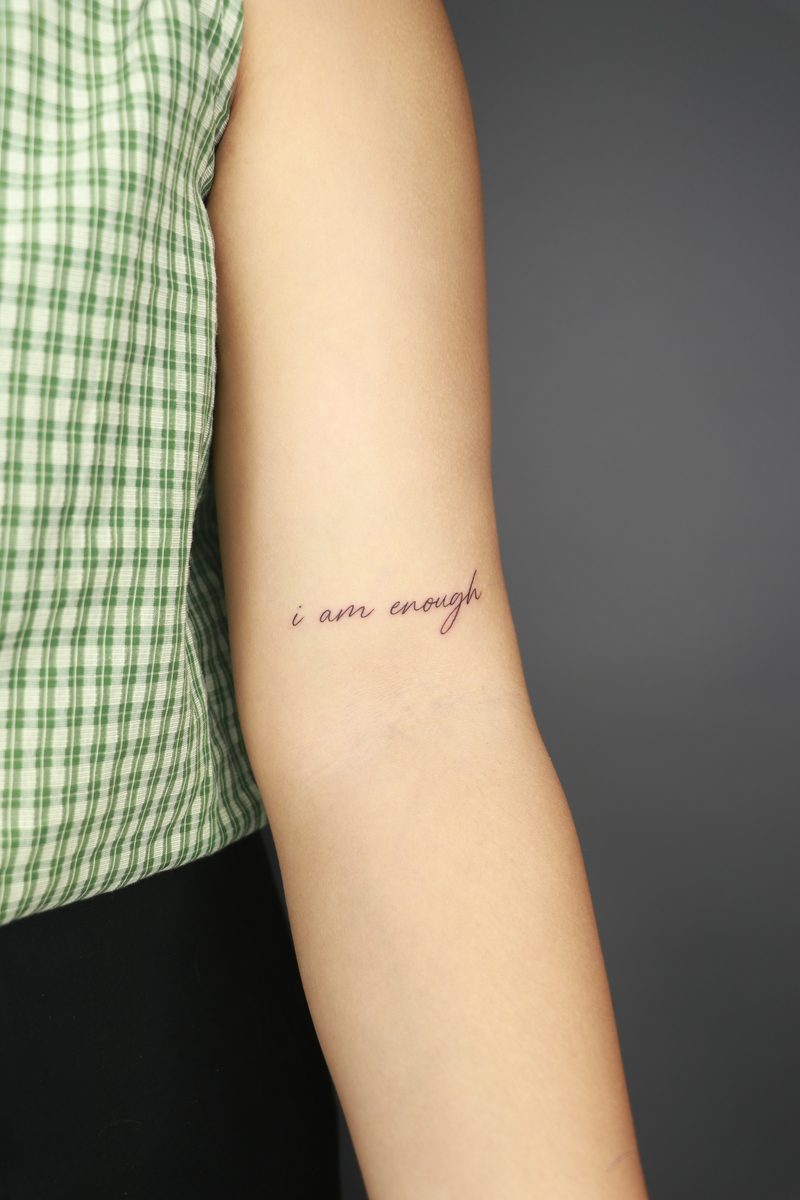 I am enough script tattoo